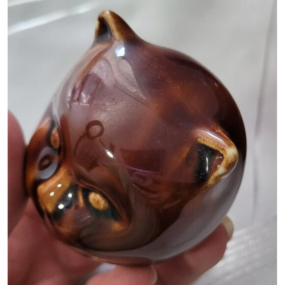 Vintage China Brown Cat Porcelain Tea‎ Pot w/ Lid Unique Whimsical - Picture 9 of 9